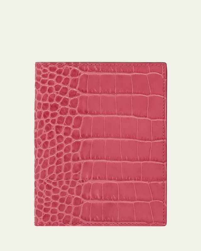 Mara Croc-Printed Leather Passport Cover